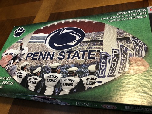 Penn State 550 Piece Football Shaped Jigsaw Puzzle - Used Missing one piece - Picture 7 of 8
