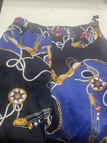 Lauren Ralph Lauren Anchor Yacht Boating Sailor Printed Pants Size 10
