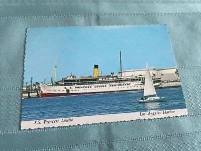 @1960 S.S.Princess Louise restaurant  ferry boat at San Pedro/L.A. cont/postcard