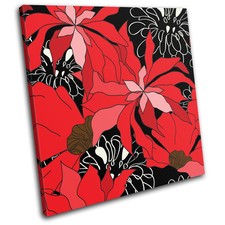 Retro Vintage Pattern Abstract SINGLE CANVAS WALL ART Picture Print VA