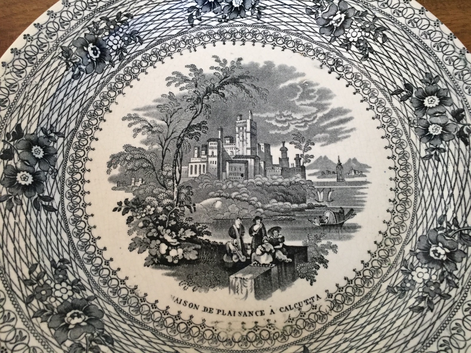 Black Transfer Ware Plate JB Cappellemans W. Smith & Co. Bruxelles Calcutta 19th eBay