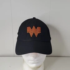 Whataburger Employee Uniform Black Logo Adjustable Hat Baseball Cap Food Burger