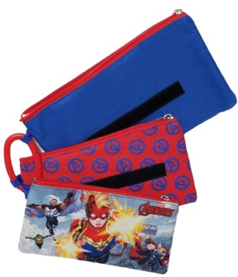 Marvel Avengers 3 Layers Zip Multi-Use Travel Cosmetic Pencil Case Pouch Bag(3+)