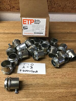 Box Of 20 ETP Steel Set-Screw Connectors 1    New    ETP1-C33