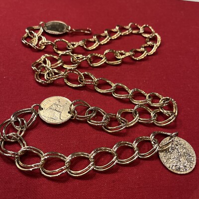 Shiny GOLDEN COIN BELT Coquette CHAIN LINK 37”waist  display picture 1