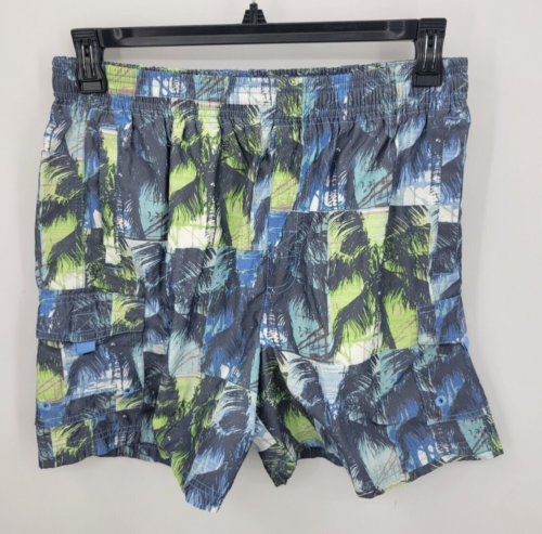 Tori Richard Swim Trunks Mens Medium Blue Green Floral Hawaiian Linred Beach