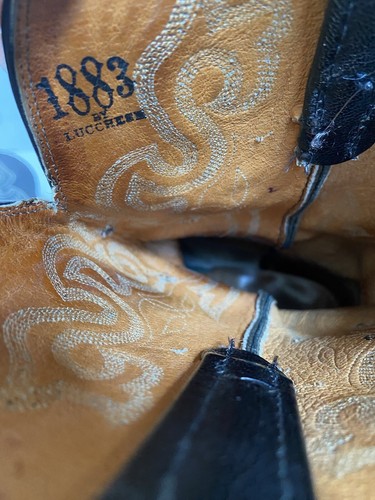 Lucchese Cowboy Boots Western Ostrich Mens Leather Shoes Black Exotic Sz 8C 1883 - 第 12/14 張圖片