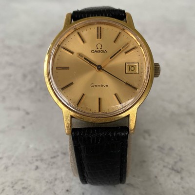 Omega Genève Gold Plated 136.0098 Handaufzug Cal.613 Uhr von 1972 - läuft langsam