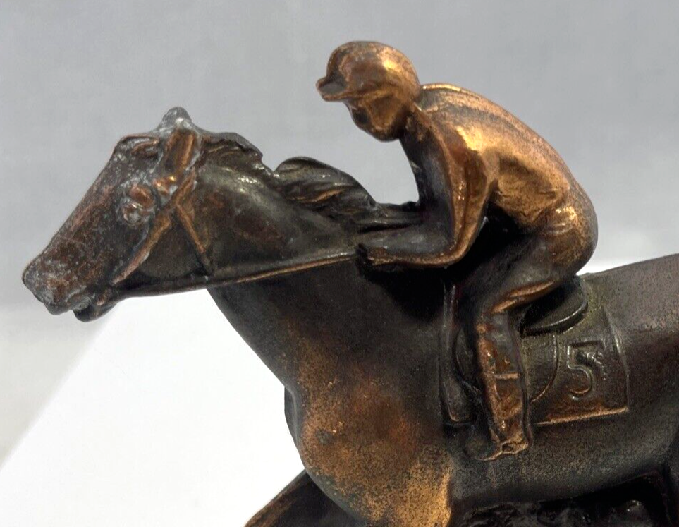 Bronze Horse Jockey Racehorse Statue Sculpture 5 Closed Front Legs 4