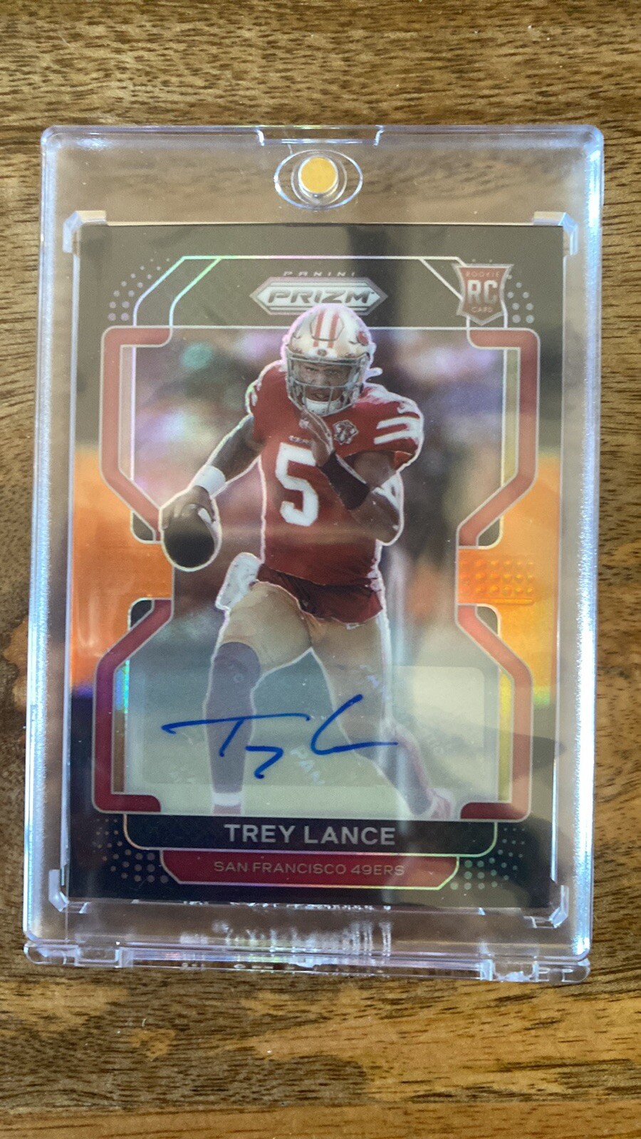 2021 Trey Lance Panini Prizm Black/Orange Rookie Auto /75 49ers