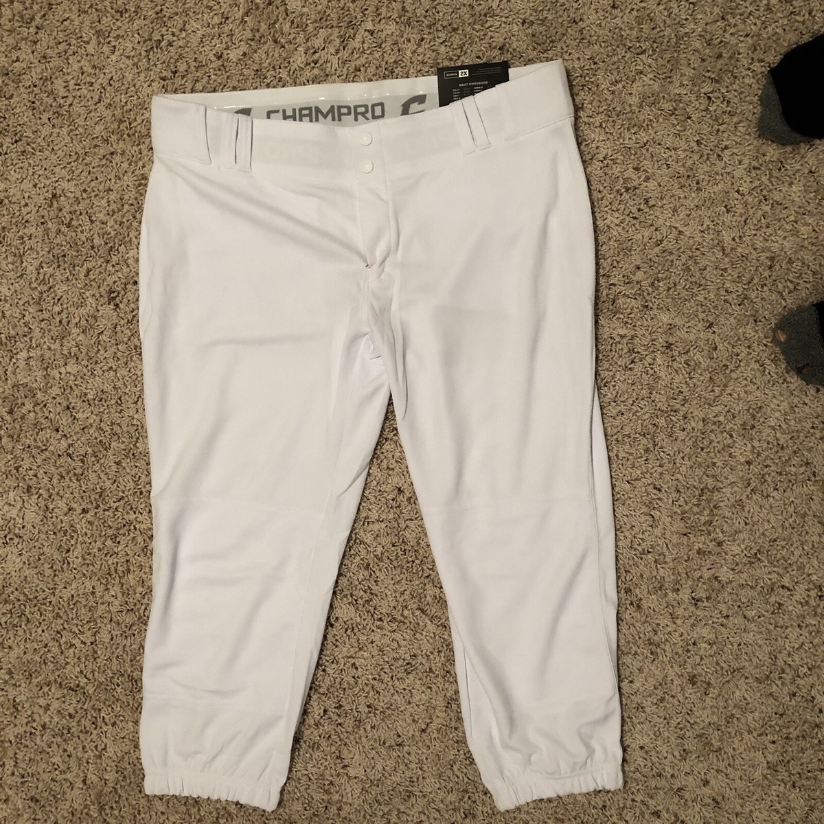 Pantalon De Softball Champro Femme - Blanc - Taille 2XL (39-45") - Taille Basse - Neuf