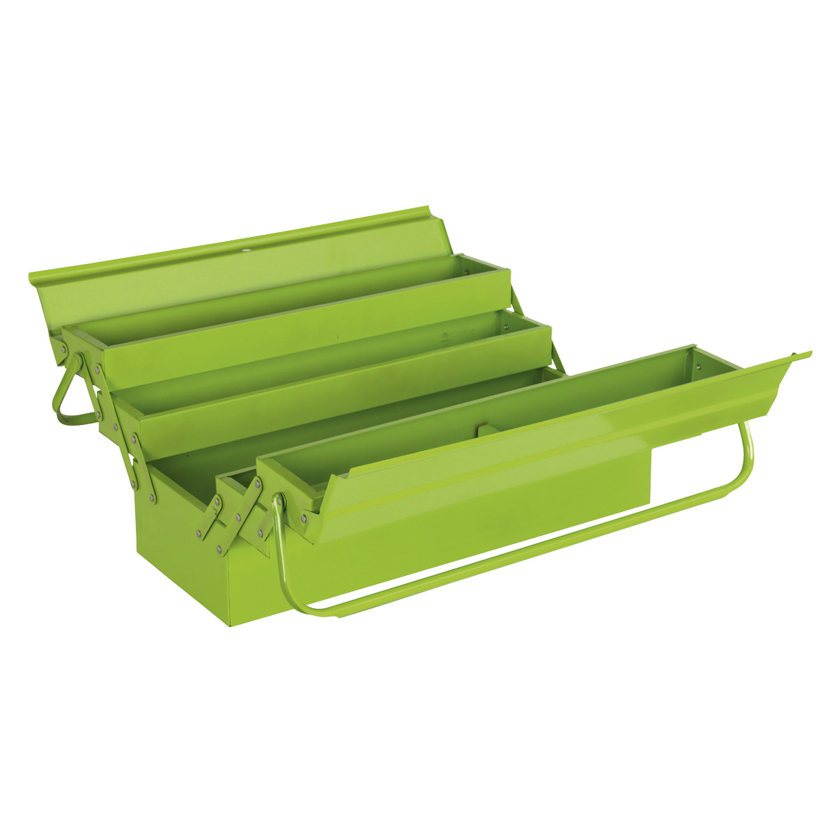 Sealey Cantilever Toolbox 4 Tray 530mm Hi-Vis Green Garage Workshop DIY
