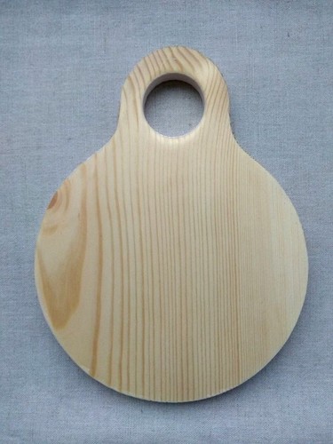 Cutting Board Wood Solid Natural Kitchen Hortensia Watercolor Paint Handcrafted - Picture 5 of 10
