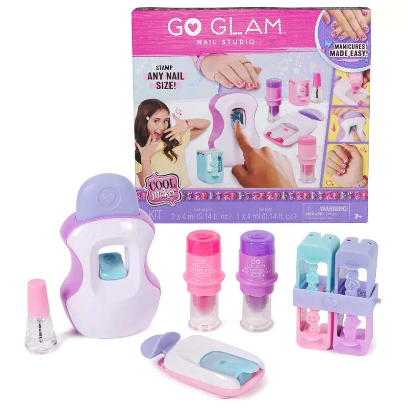 Cool Maker, GO GLAM Nail Studio with 4 Designs, 2 Polish Applicators & Nail Mask