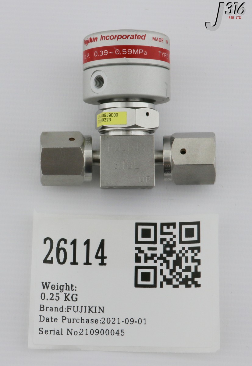 26114 FUJIKIN VALVE, TYPE N.C., O.P 0.39~0.59MPA 469223 | eBay