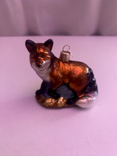 NWT Old World Christmas RED FOX 12189 Glass Ornament w/ OWC Box