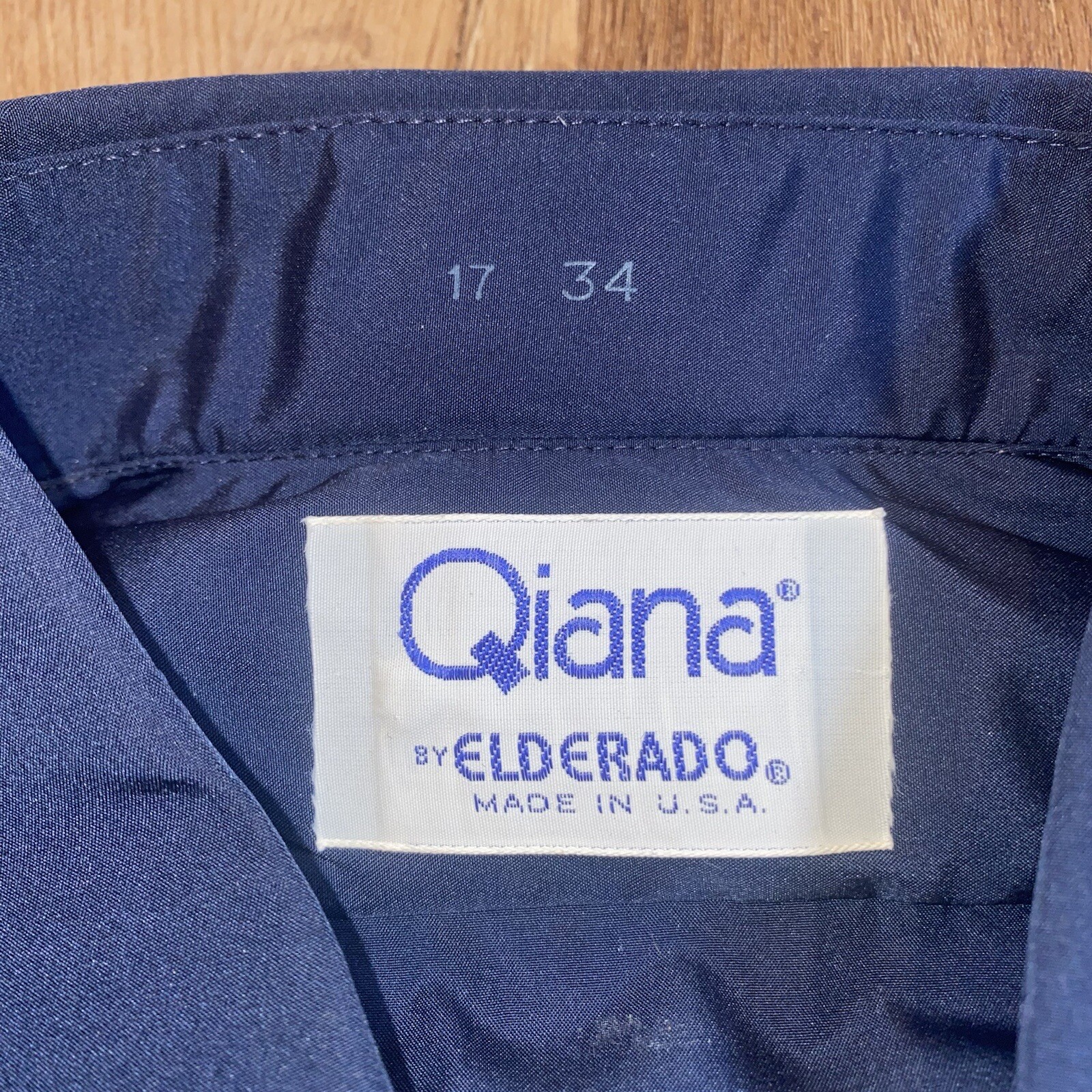 NEW Vintage 60s 70s Qiana Nylon Shirt Elderado Navy Disco Vtg Mens XL 17 34 NOS eBay