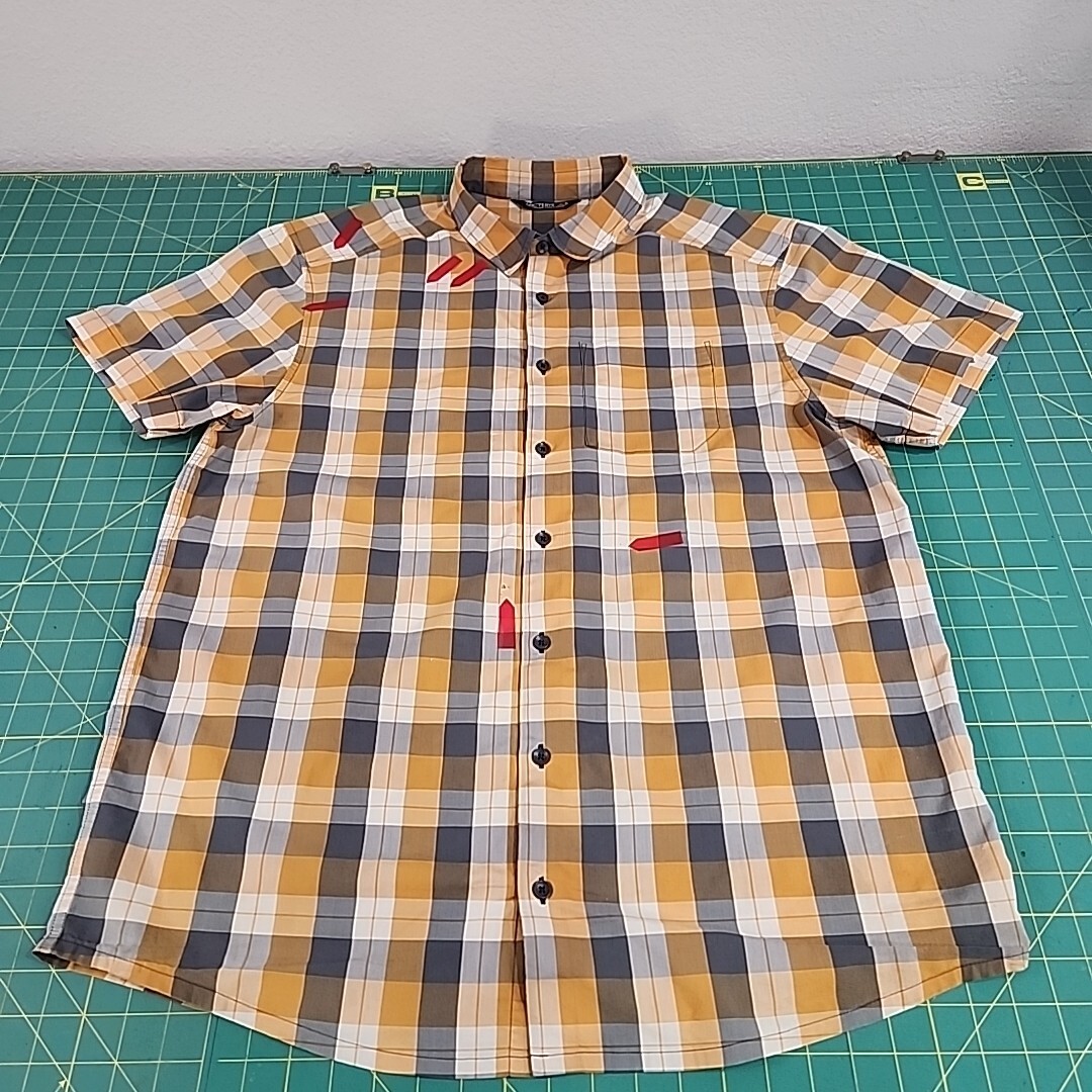 ARC'TERYX Arcteryx Camicia Uomo XL Arancione Grigio Plaid S S Leggera Casual Escursionismo Outdoor