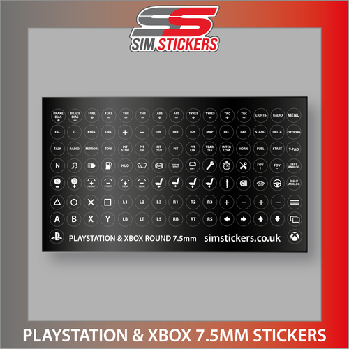7.5mm Round PlayStation/Xbox/PC Stickers for Simulator iRacing/AC VARIOUS OPTION - Picture 5 of 9