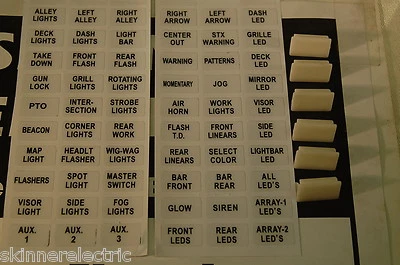 SKINNER ELECTRONICS Federal Signal SW300 Switchbox Label Code3 Shome able2 fed sig switchbox labels