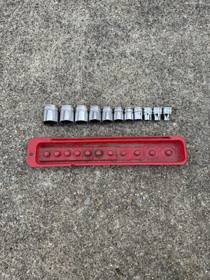#ad Snap on 211FS 3 8quot; Drive 11 Pc SAE Shallow 6 Pt Chrome Socket Set w Tray $99.99