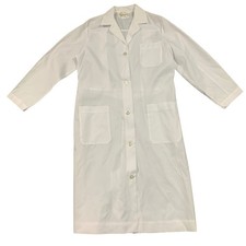 Vintage Womens L / XL White Lab Coat Button Front Long Sleeve Made in USA