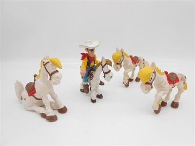 Schleich Lucky Luke und Pferd Jolly (4Stück)  Konvolut Vintage /R11F3