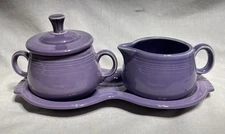 Vintage Homer Laughlin Fiesta Lilac Figure-8 Cream & Sugar Set Seconds Multiples