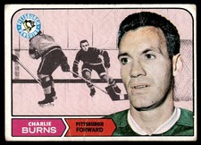 1968-69 Topps Hockey Card Charlie Burns Pittsburgh Penguins #108 G-VG