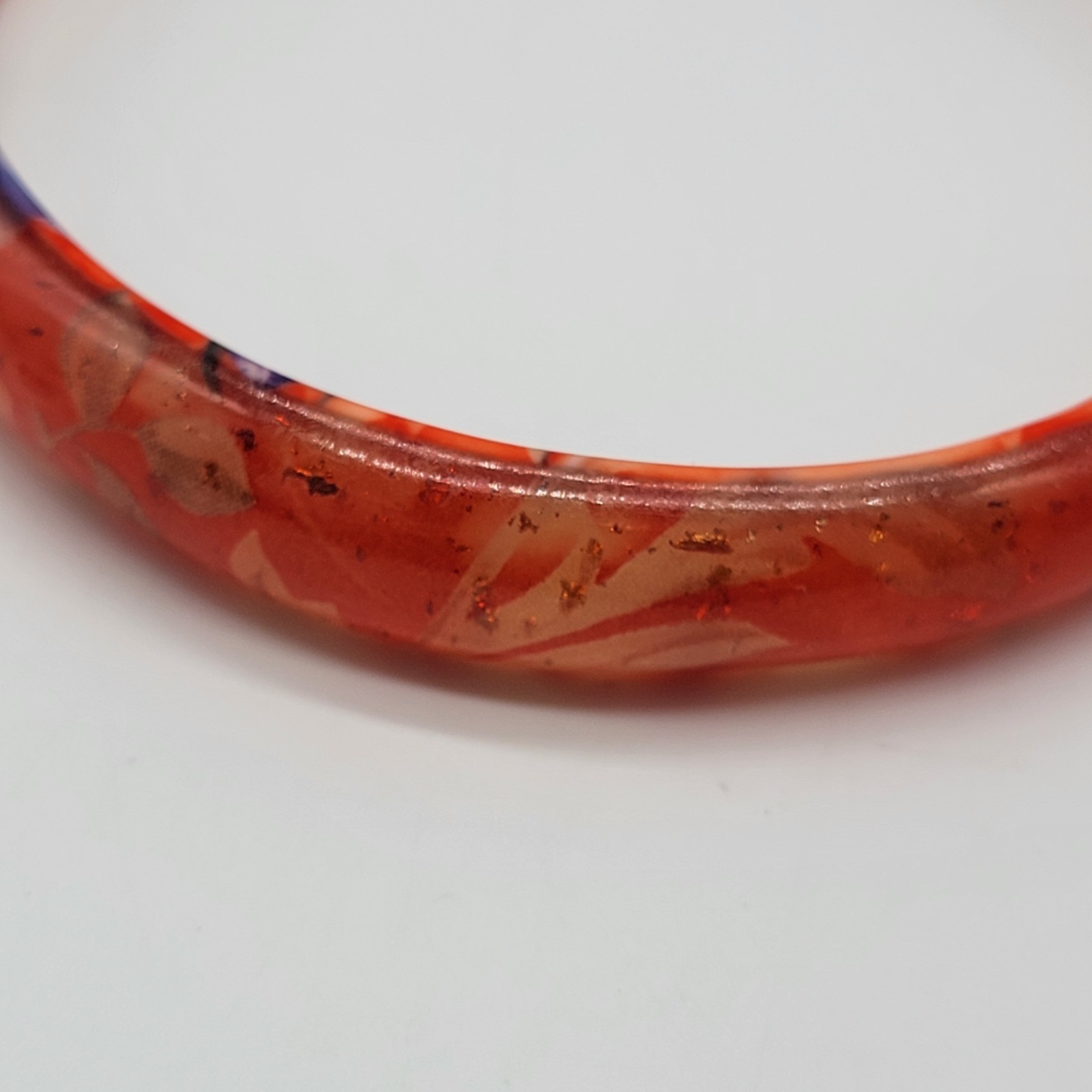 2Pc Vintage Orange Bangle Stackable Bracelet , Re… - image 6