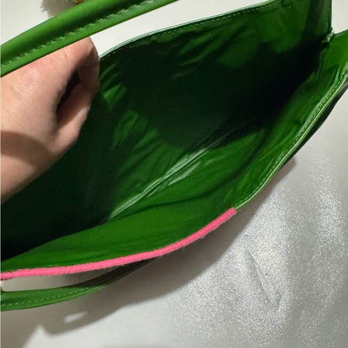 Clinique Green Pink PVC Felt Vintage Retro Style Bag Purse Glasses Makeup Case - Picture 6 of 8