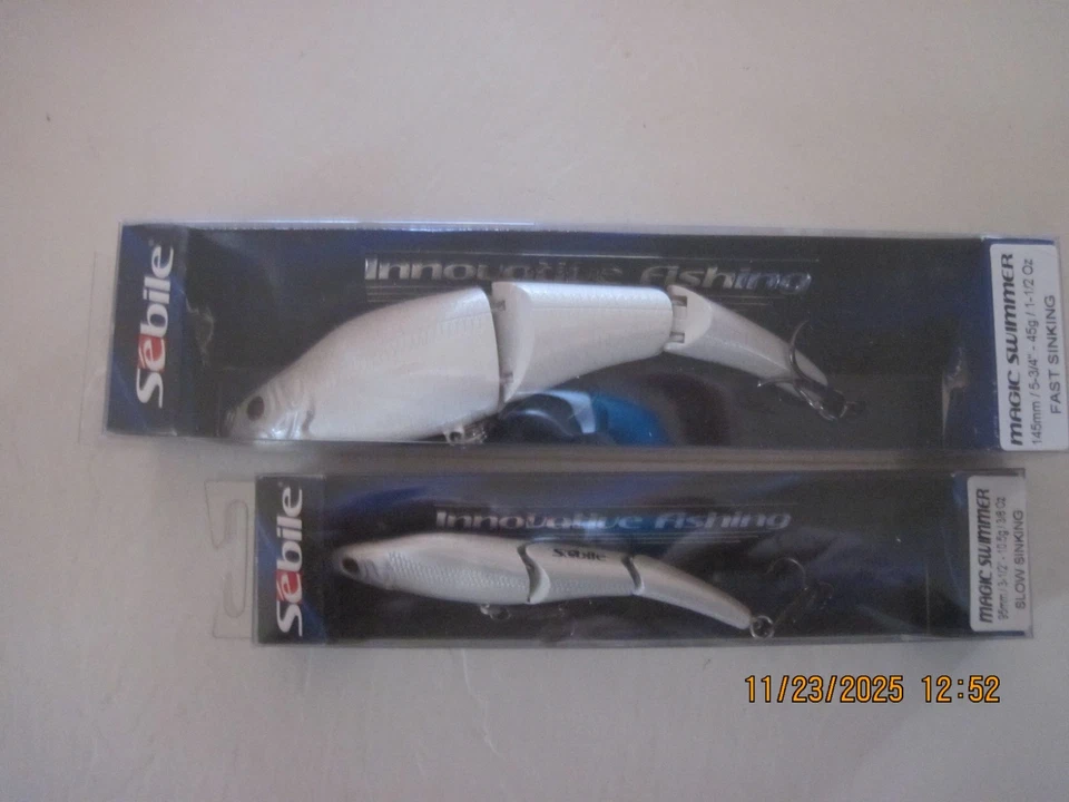 Nadador mágico 1-Sebile 145, senhora branca, articulado, 5,75”, 1-1/2 oz, afundamento rápido  - Imagem 2 de 2