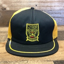 VTG Michelob Hat Snapback Trucker Cap Mens Black Yellow 80s Beer USA Made - READ