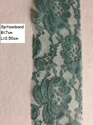 Spitzenband Spitze Spitzenborte 7cm beit 500cm  lang grün