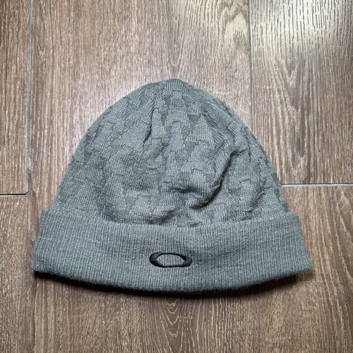 Vintage Oakley Skull Beanie Hat Gray Y2K 90s 00s Rare