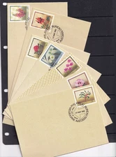 Australia Prepaid Stationery Covers 1982 Flowers Set of 7, Cancelled, Very Fine