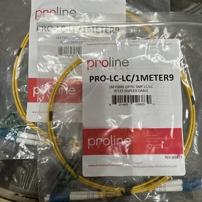 Proline PRO-LC-LC/1 Meter9 1M Fibre Optic SMF Duplex Cable Set of 2 Brand New