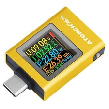 USB C Power Meter USB C Tester, USB Multimeter 4.5-50V 0-12A Two-Way Gold