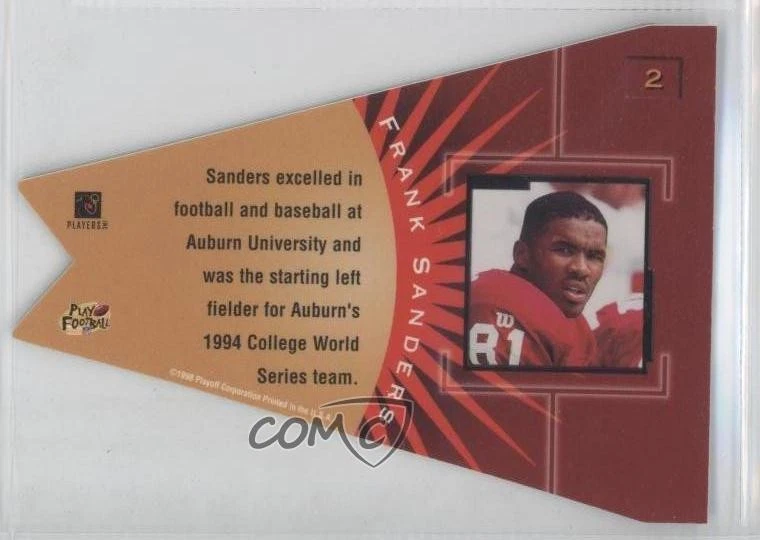 1998 Playoff Contenders Pennants Green Frank Sanders #2 - Image 2 of 2