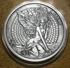 2016  Mr. THE Hobo Nickel Antiqued “Green Fairy Fishbone” Rare Silver Round (H5)
