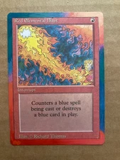 Red Elemental Blast (Revised) ALTERED floating border style, hand painted!