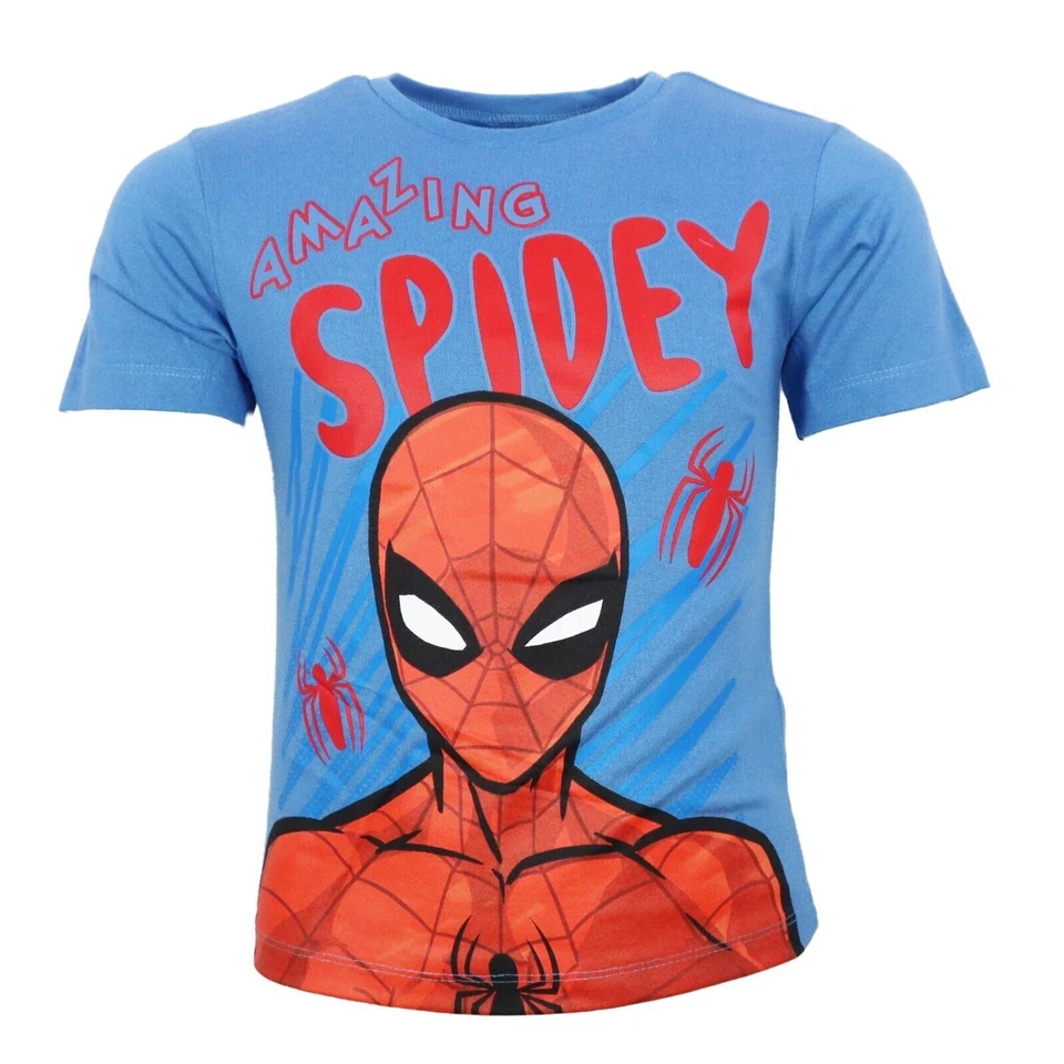 Marvel Spiderman Kinder Jungen kurzarm T-Shirt Shirt Gr. 98 100% Baumwolle - Bild 1 von 4