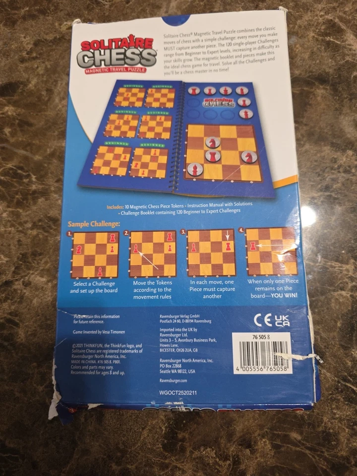 Thinkfun Solitare Chess Magnetic Travel Puzzle [TFN76505] - Image 2 of 4