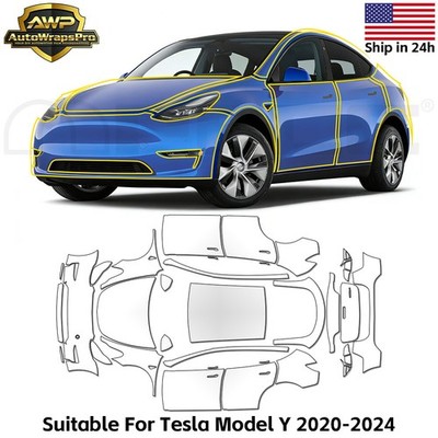 Tesla Model Y 2020-2024 Full Car PreCut Paint Protection Film TPU Clear Bra PPF