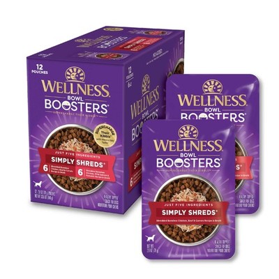 Wellness Bowl Boosters Simply Shreds Variety 0.23 Ounce (Pack of 12), Chicken