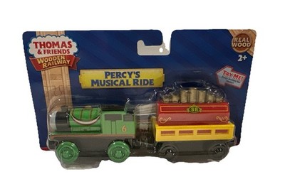 Y4105 PERCY'S MUSICAL RIDE! SOUND WORKING! Thomas Train Wooden Railway 2012