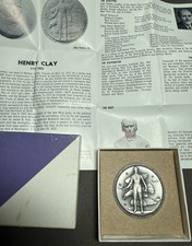 1973 Henry Clay Medallic Art High Relief 2oz Ounce 999 Fine Silver round Medal