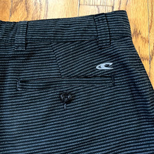 ONeill Hybrid Board Shorts Men 30 Black Stripe Wick Tech Pockets Chinos