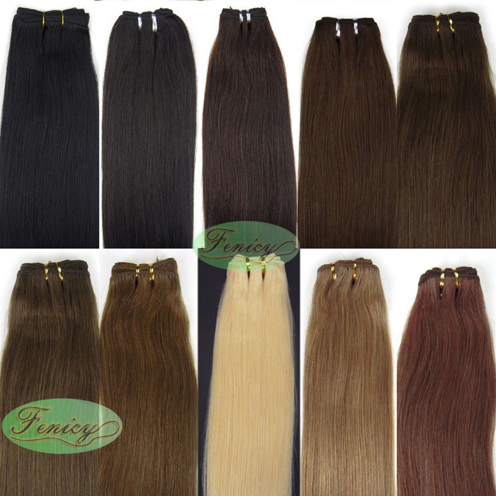Double Weft Human Hair Extensions Sew In Weave European Remy Hair Thick Bundle