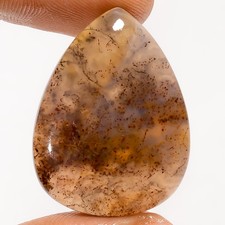 100 Natural Moss Agate Pear Shape Cabochon Gemstone 26.5 Ct 28X21X5 mm EE-51849